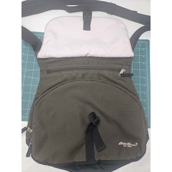 Eddie Bauer Crossbody Saddle Bag Messenger Travel Pack Organizer Nylon Green - Picture 5 of 11
